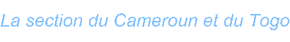 La section du Cameroun et du Togo