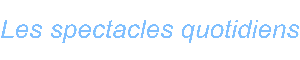 Les spectacles quotidiens